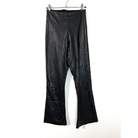 Commando Black Faux Leather Full Length Flare Pants Size M - Picture 2 of 6